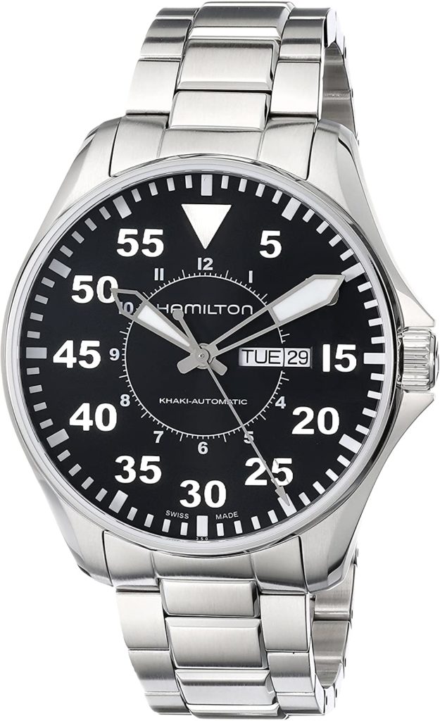 Hamilton Men's H64715135 Khaki King Pilot Black Day Date Dial Watch 